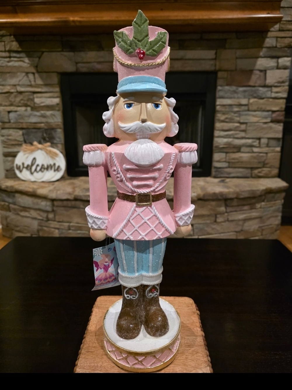 Pink and Blue Decorative Nutcracker Holiday Figurine-NWT